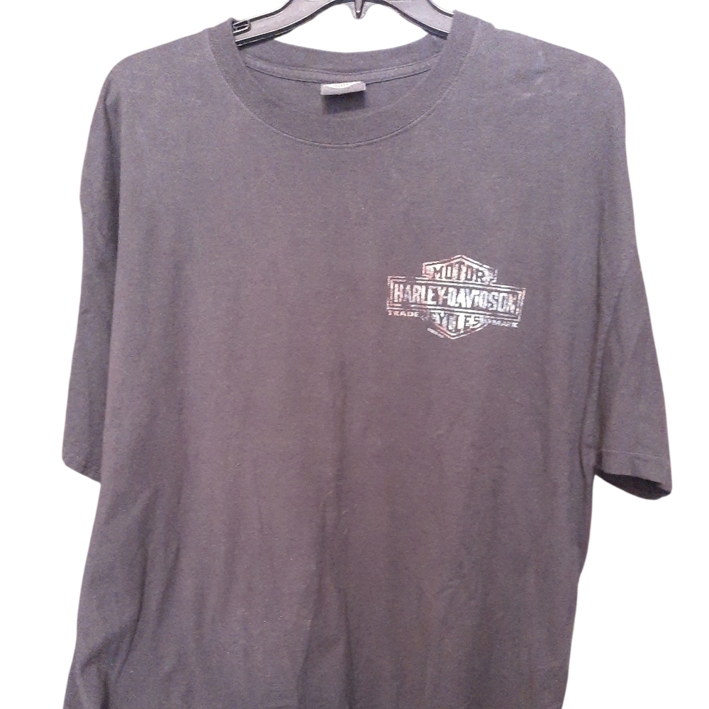 Harley-Davidson Charcoal Short Sleeve Tee 2xl And Flames Skull Cap
